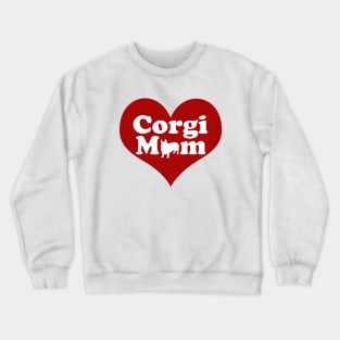 Pretty Corgi Mom Pink Heart Crewneck Sweatshirt